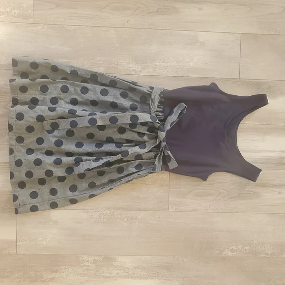 5LOAVES2FISH navy girls denim dot dress